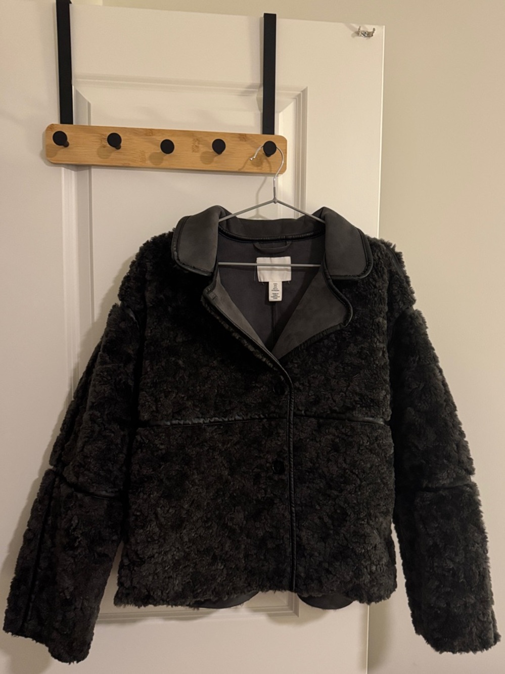 H&M Black Faux Shearling Teddy Jacket